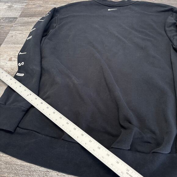 Nike Dri-Fit Black & White Mens L Just Do It Sleeve Spellout Pullover Sweatshirt - Picture 7 of 11